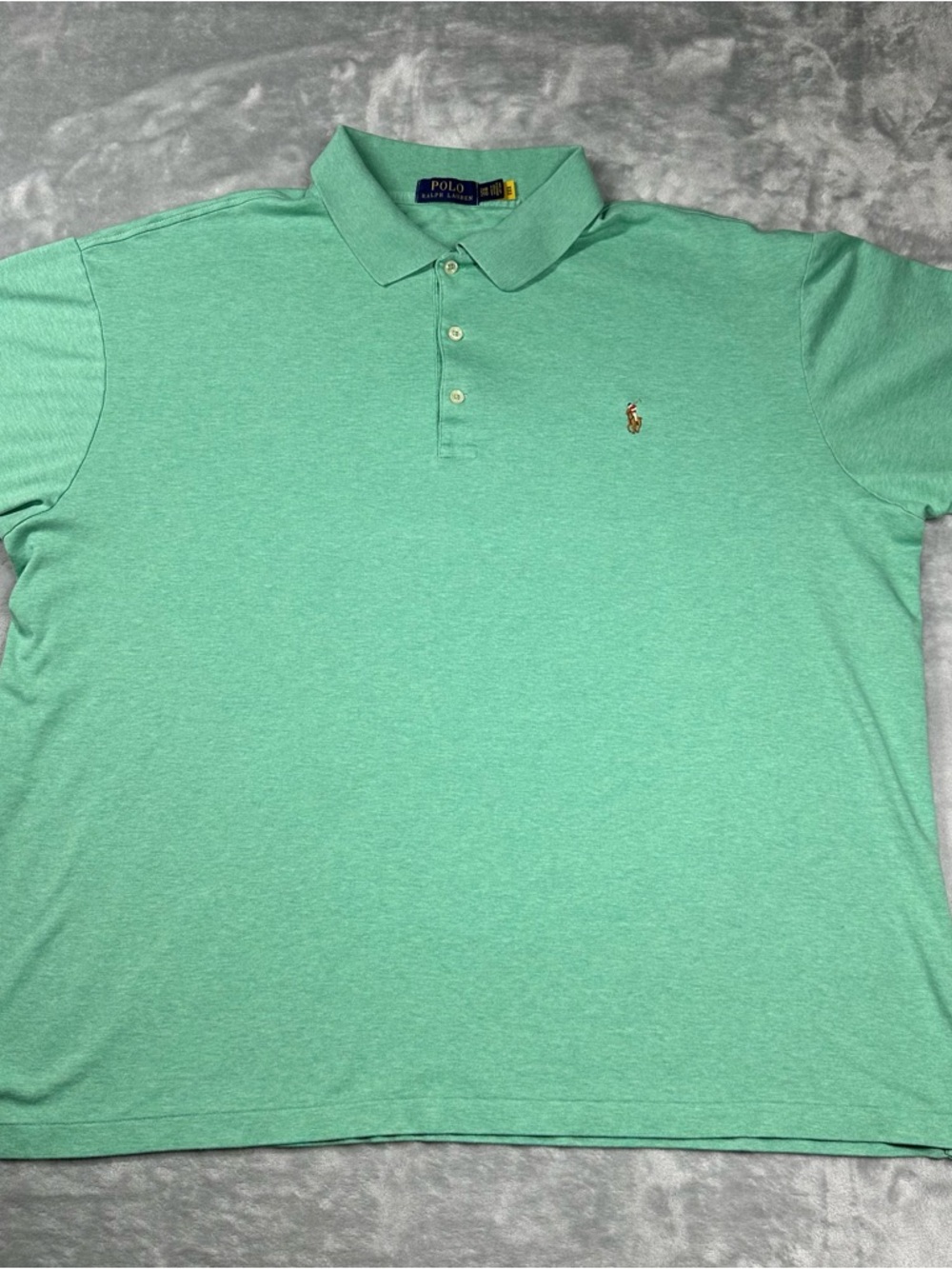 Polo Ralph Lauren 2XB Big & Tall Mint Green Heather Cotton Polo Shirt  D011